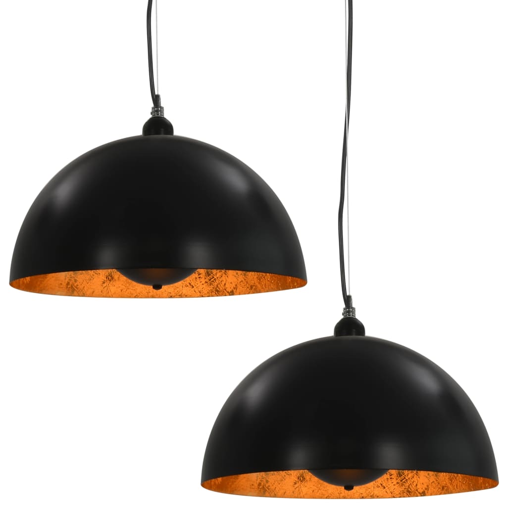 2 darab fekete-arany félgömb alakú mennyezeti lámpa 40 cm e27 2 darab fekete-arany félgömb alakú mennyezeti lámpa 40 cm e27