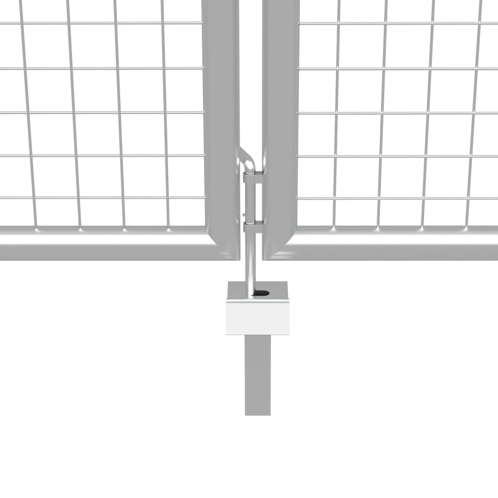 Ezüstszínű horganyzott acél kertkapu 415 x 175 cm