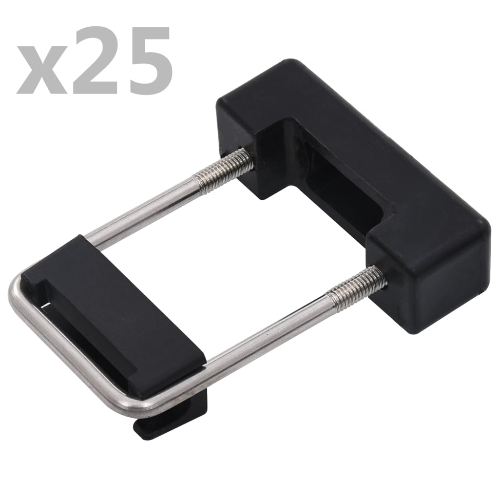 25 szett u-alakú műanyag kerítésoszlop-rögzítő bilincs 60x40 mm 25 szett u-alakú műanyag kerítésoszlop-rögzítő bilincs 60x40 mm