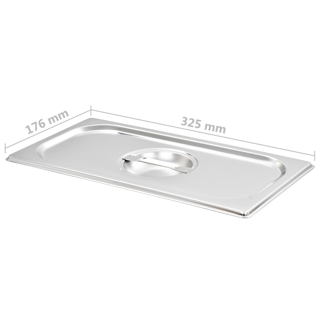 4 db rozsdamentes acél 1/3 gn edény fedő