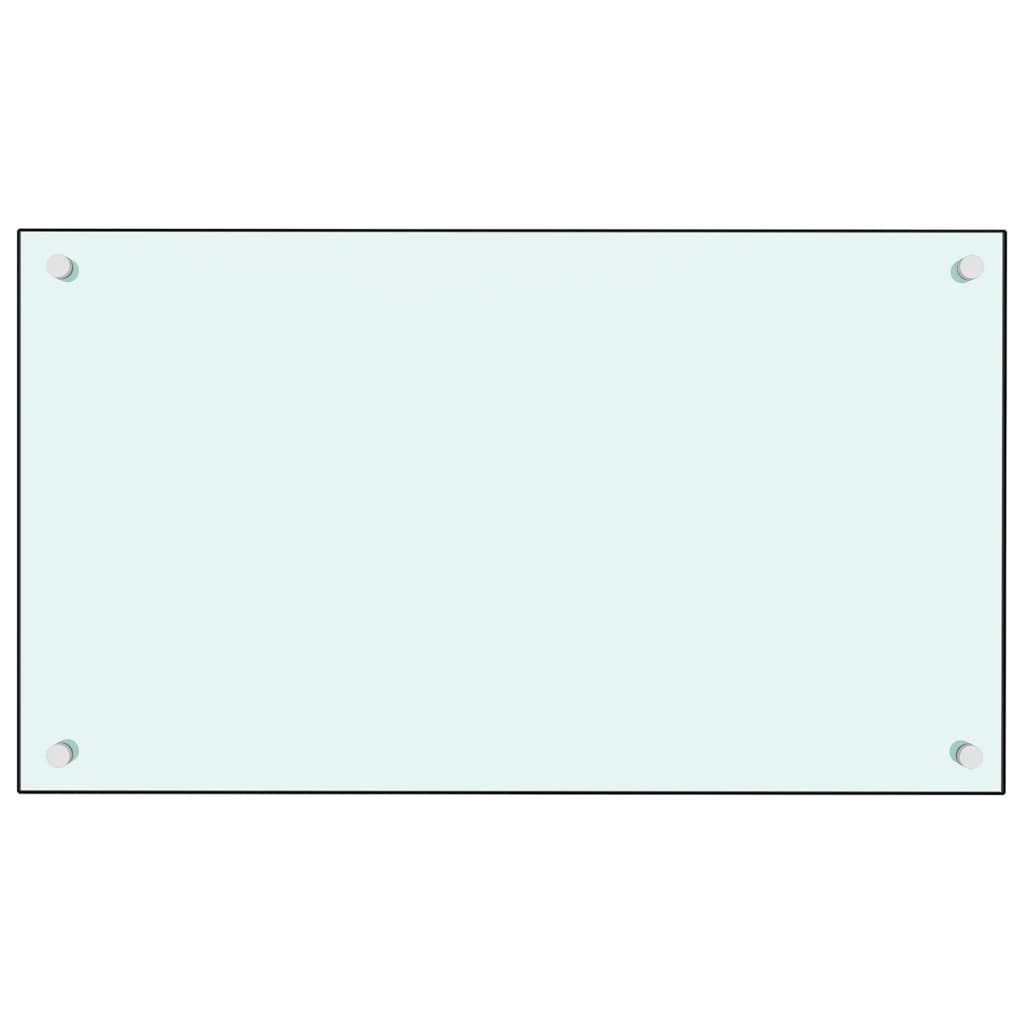 Fehér edzett üveg konyhai fröccsenésgátló 70 x 40 cm