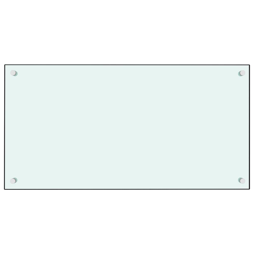 Fehér edzett üveg konyhai fröccsenésgátló 80 x 40 cm