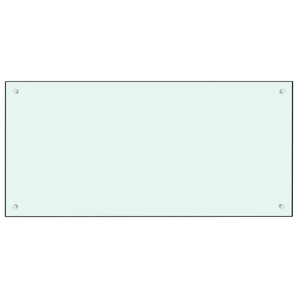 Fehér edzett üveg konyhai fröccsenésgátló 100 x 50 cm