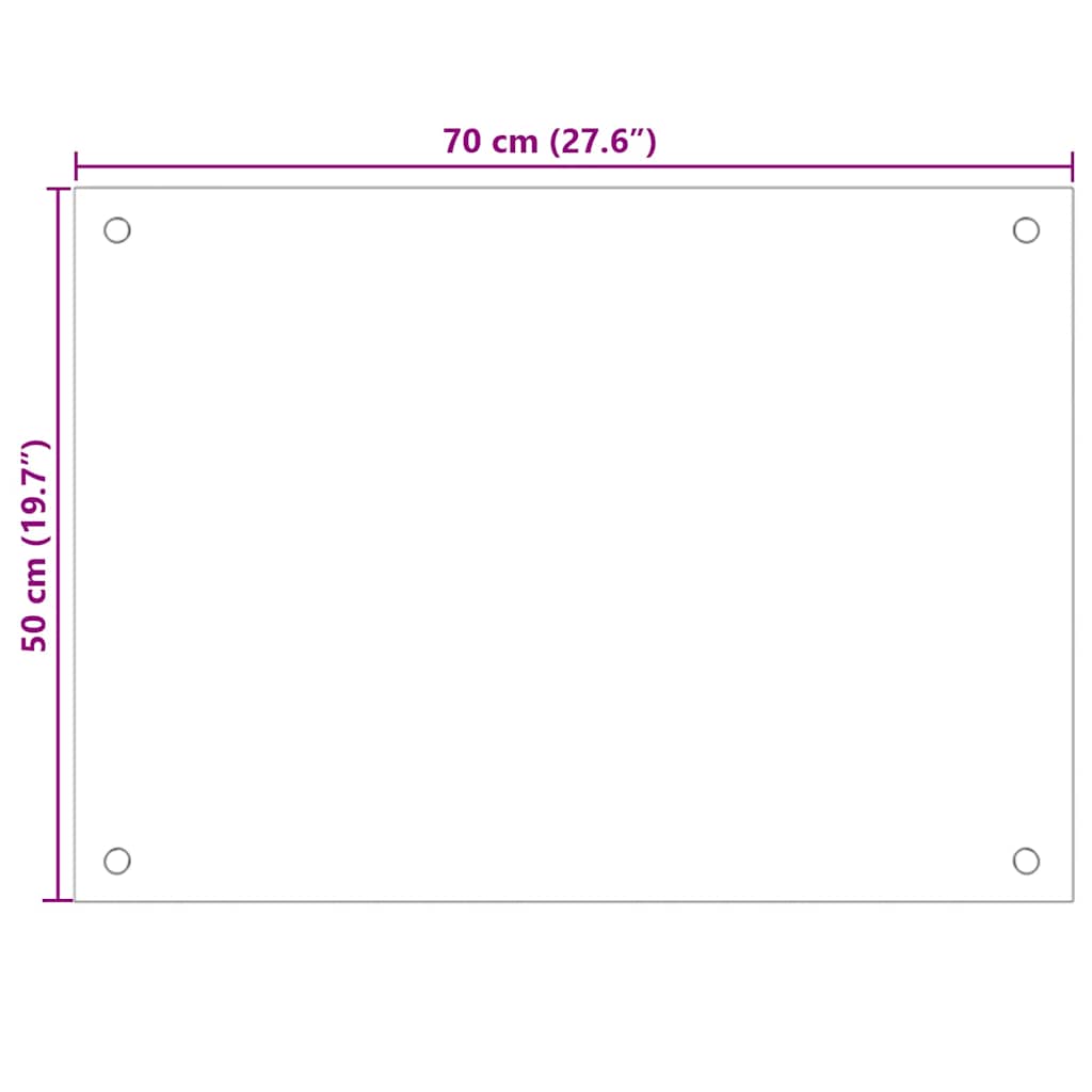 Fekete edzett üveg konyhai falburkoló 70 x 50 cm