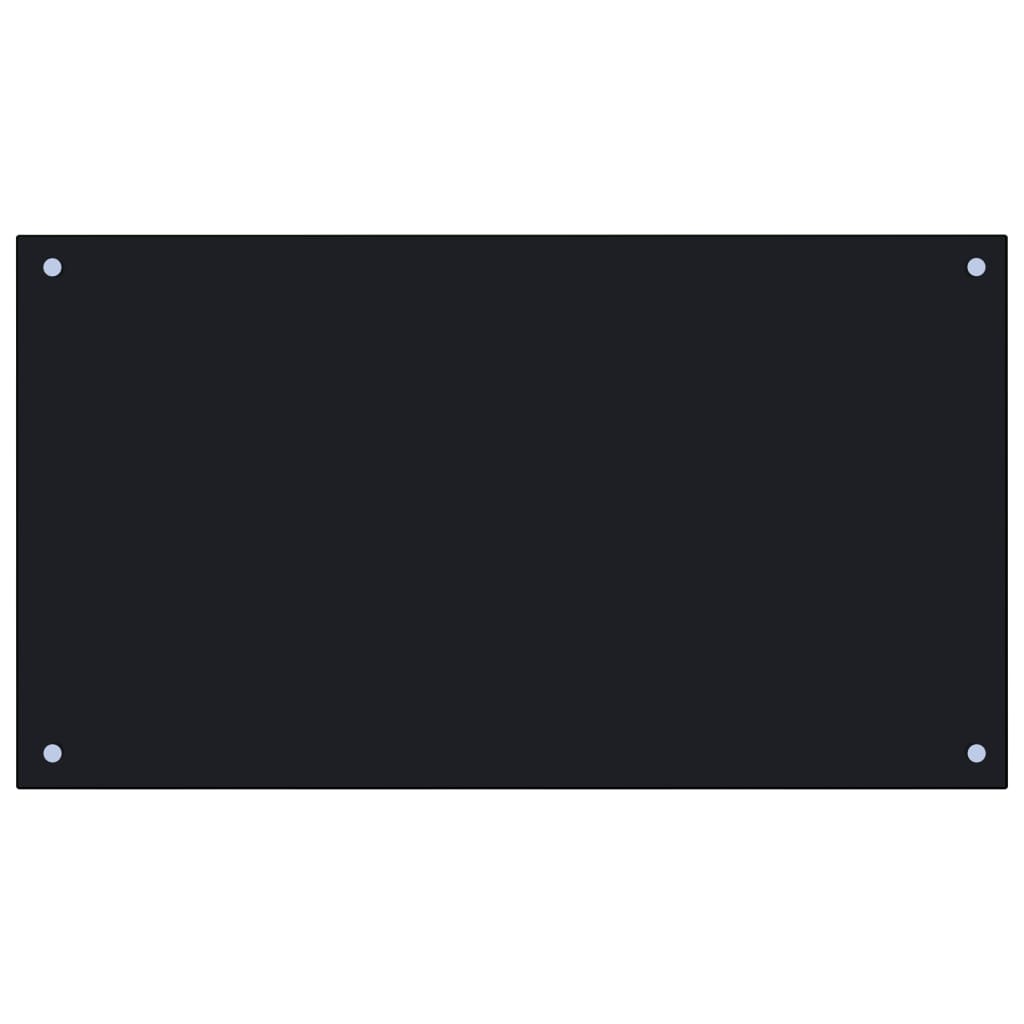 Fekete edzett üveg konyhai falburkoló 90 x 50 cm