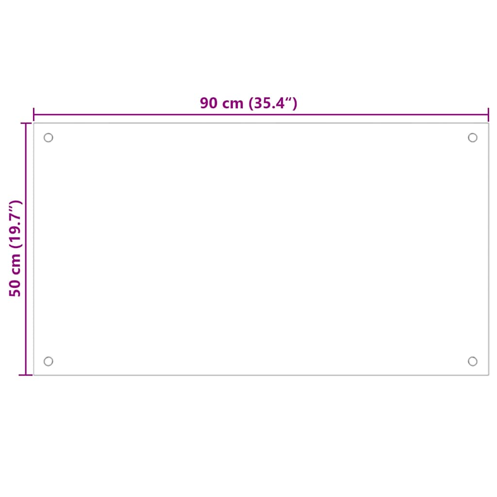 Fekete edzett üveg konyhai falburkoló 90 x 50 cm
