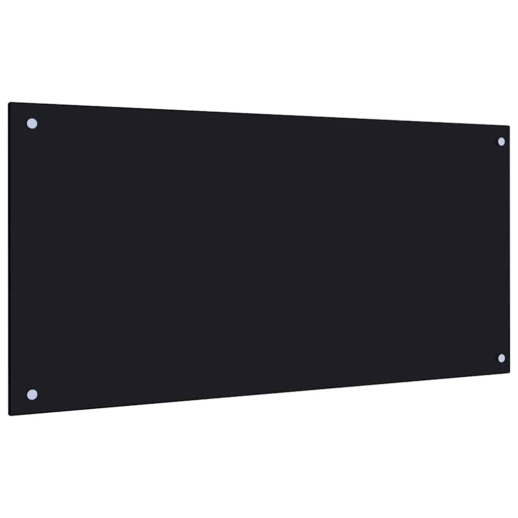 fekete edzett üveg konyhai falburkoló 100 x 50 cm
