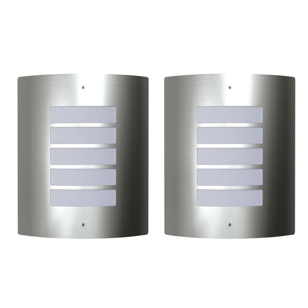 2 rozsdamentes acél vízálló fali lámpatestek 60w