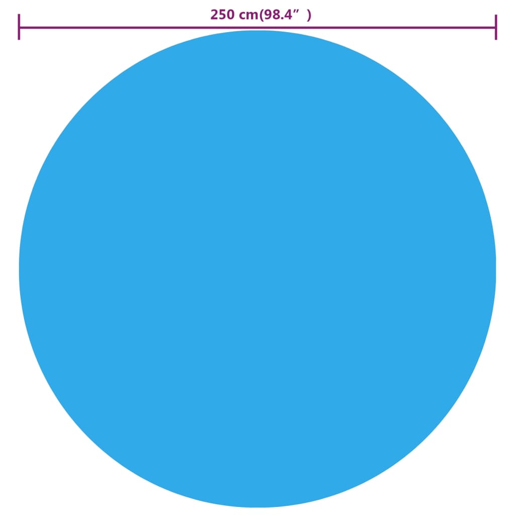 Kék napelemes kerek lebegő pe medencefólia 250 cm