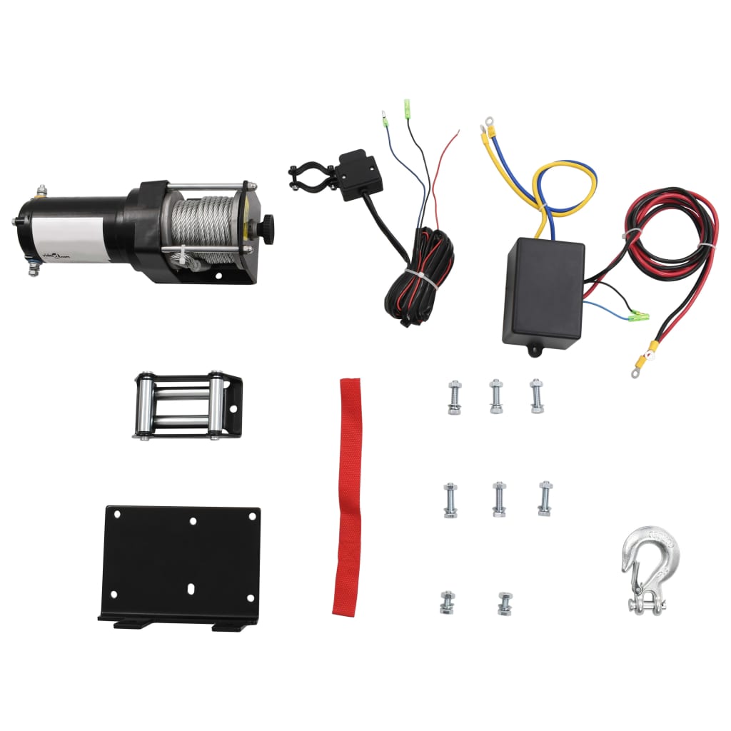 12 v-os elektromos csörlő 1360 kg szerelőlappal görgős léccel 12 v-os elektromos csörlő 1360 kg szerelőlappal görgős léccel