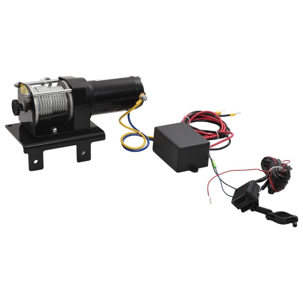 12 v-os elektromos csörlő 1360 kg szerelőlappal görgős léccel 12 v-os elektromos csörlő 1360 kg szerelőlappal görgős léccel