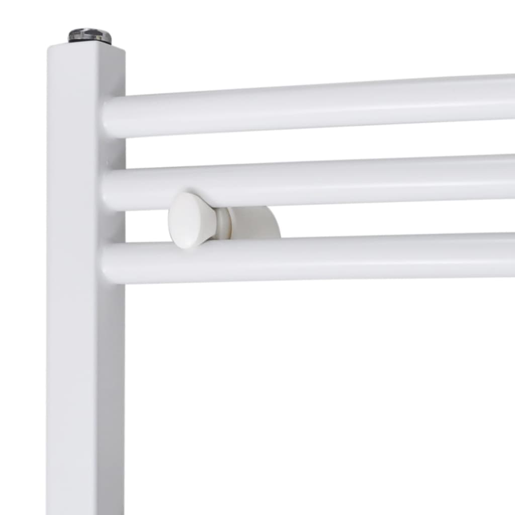 Fürdőszobai törölközőszárító radiátor központi fűtéssel oldalsó és középső csatlakozóval ívelt 480 x 480 mm
