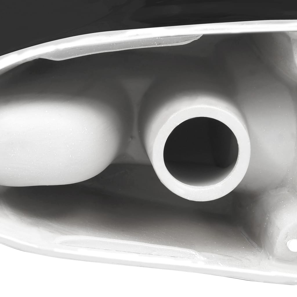 Fürdőszobai kerek fekete kerámia wc alsó vízelvezetéssel