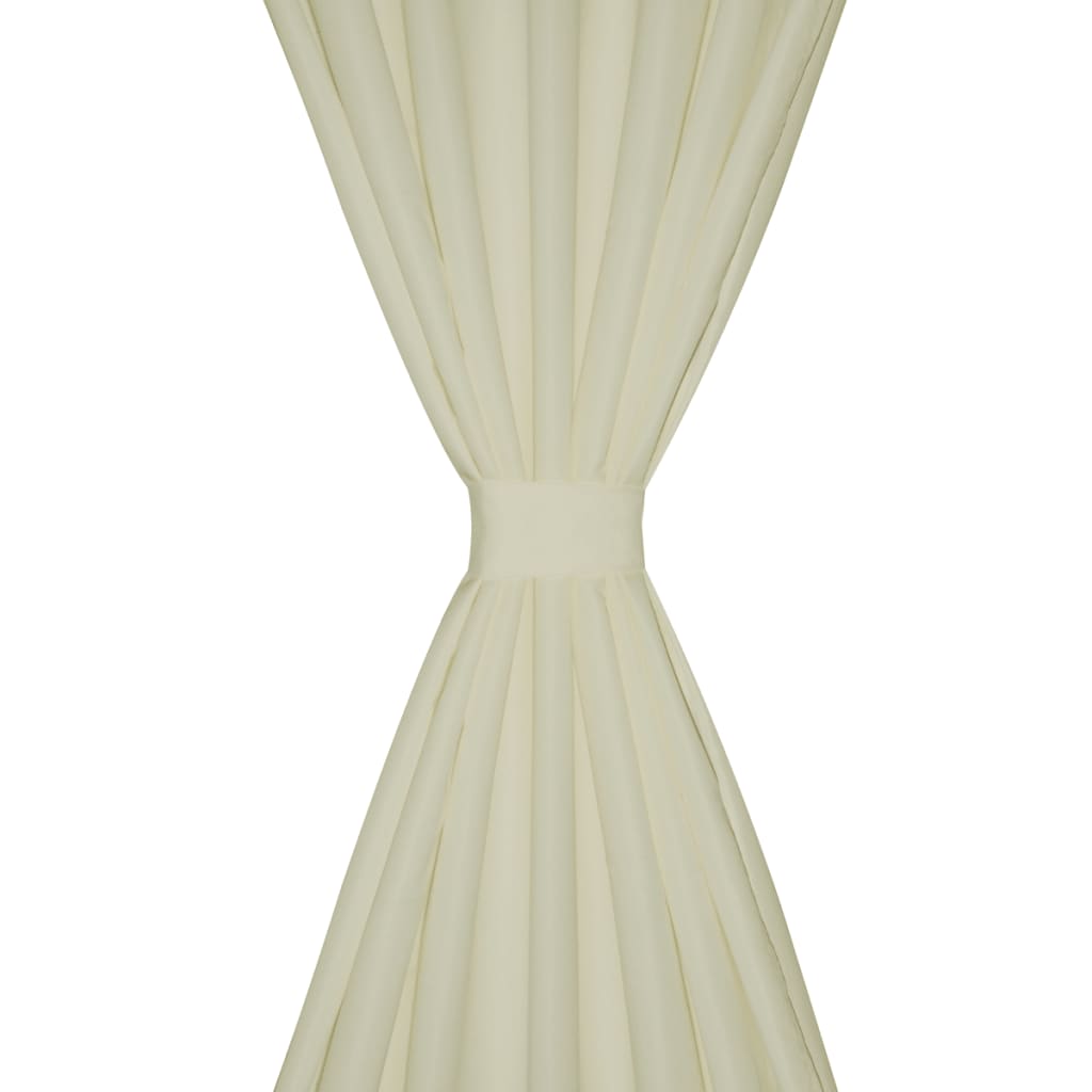2 db krém mikro-szatén függöny 140 x 175 cm