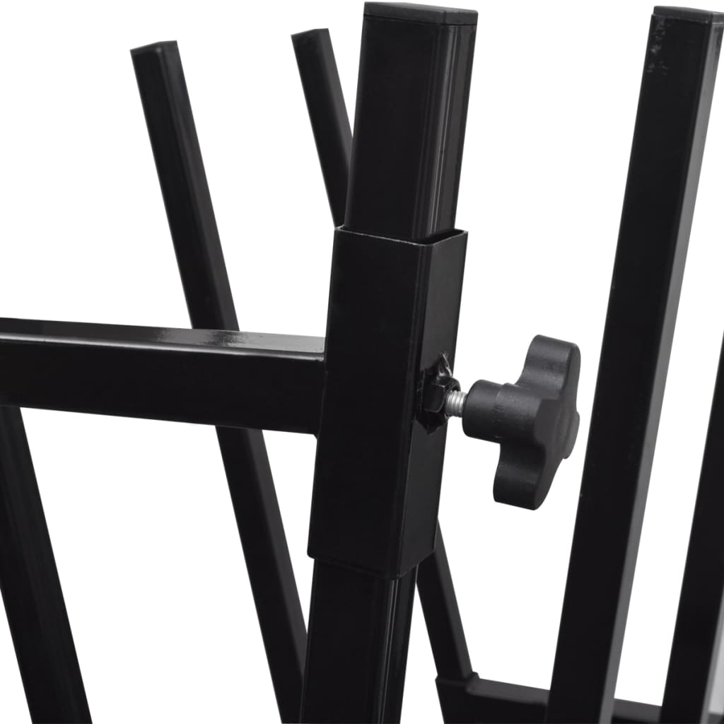 Fekete porszórt famegmunkáló fűrészálvány