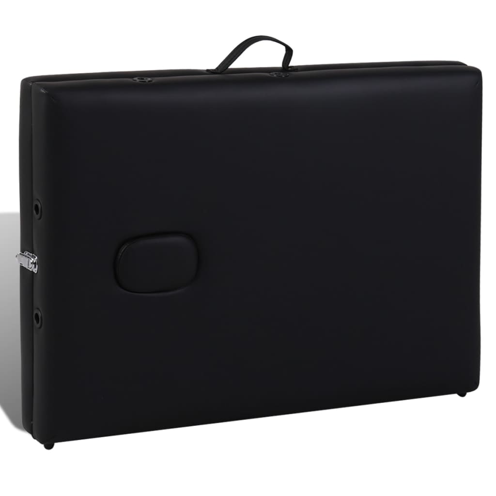 Fekete összecsukható masszázságy 2 rész fakeret