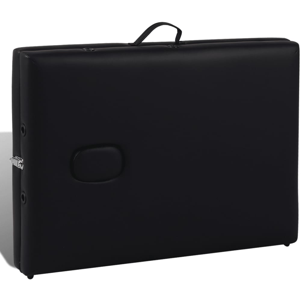 Fekete összecsukható masszázságy 3 rész fakeret