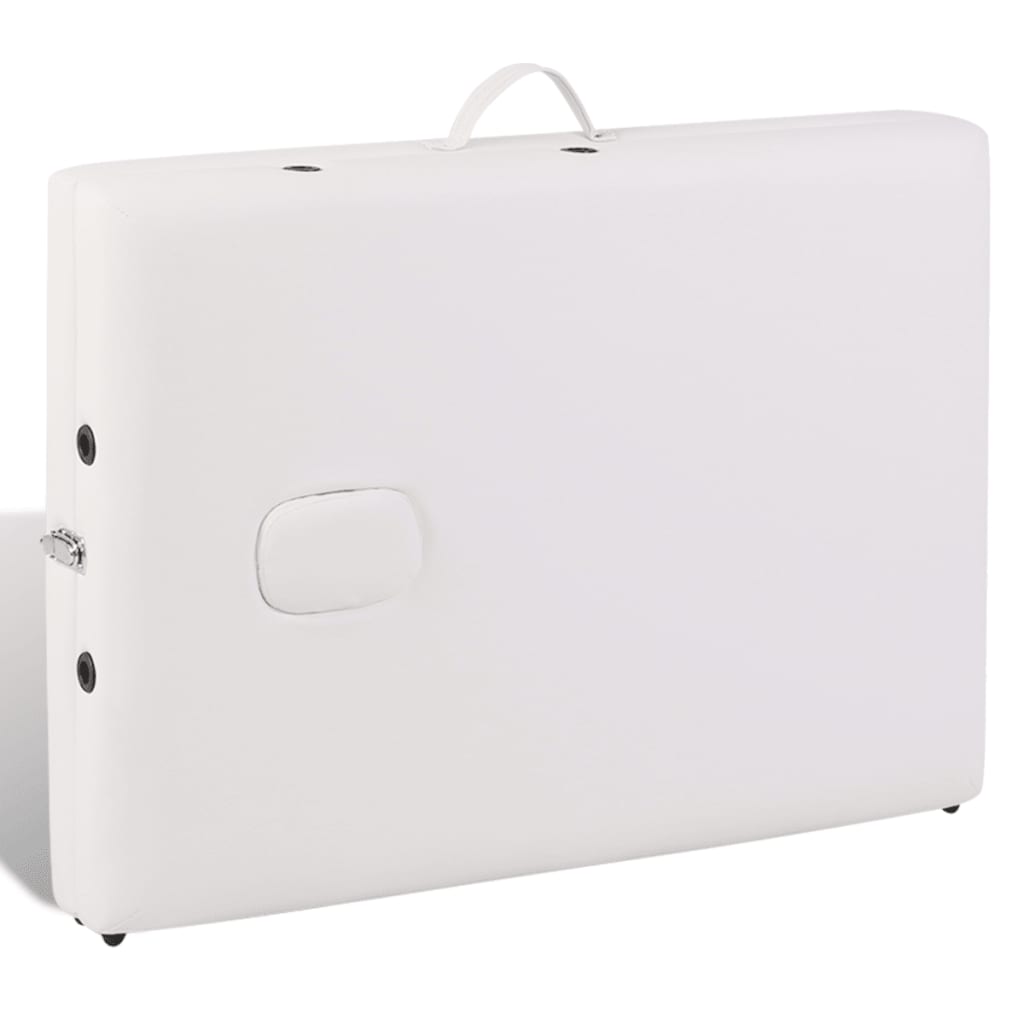 Krém fehér összecsukható masszázságy 3 rész fakeret