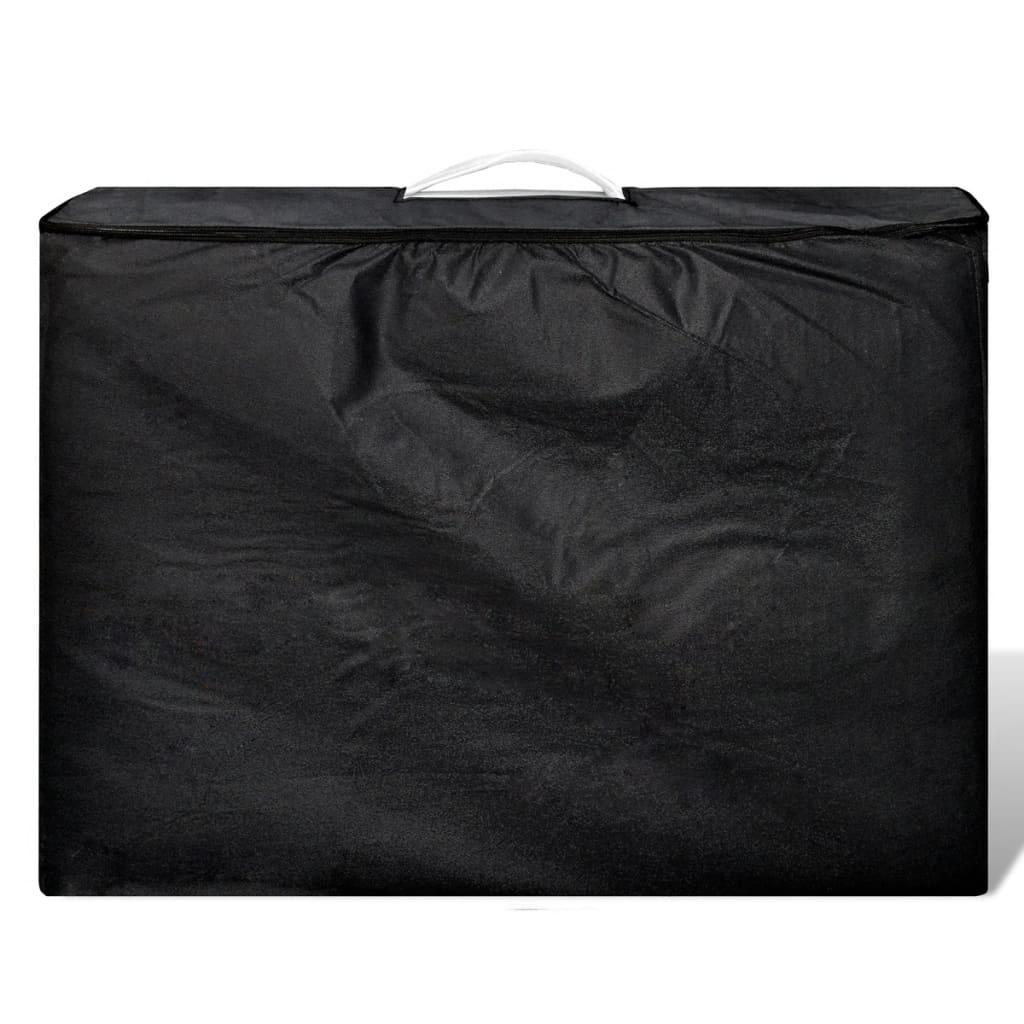 Négyzónás krémfehér összecsukható masszázsasztal fa vázzal