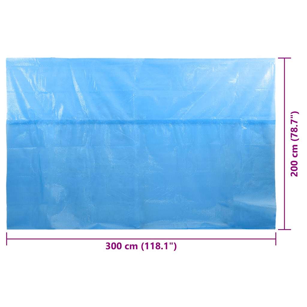 Négyszögletes medence borító 300 x 200 cm-es pe kék