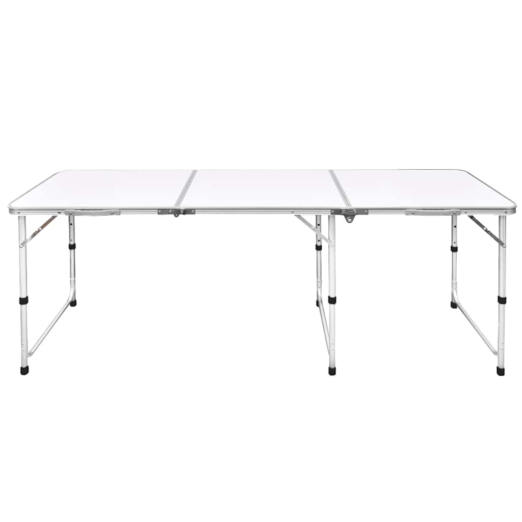 Összecsukható állítható alumínium kemping asztal 180 x 60 cm