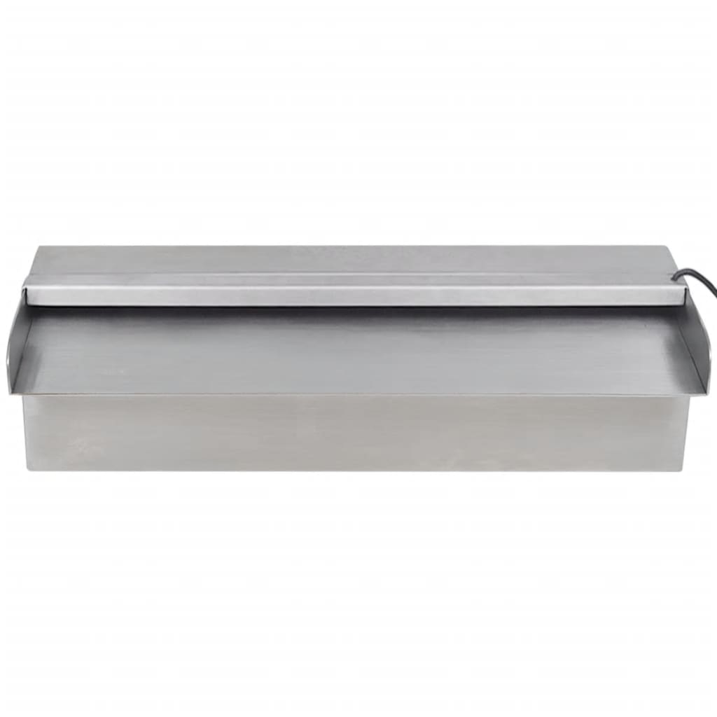 Négyszögletes rozsdamentes acél medence szökőkút led fényekkel 30 cm Négyszögletes rozsdamentes acél medence szökőkút led fényekkel 30 cm