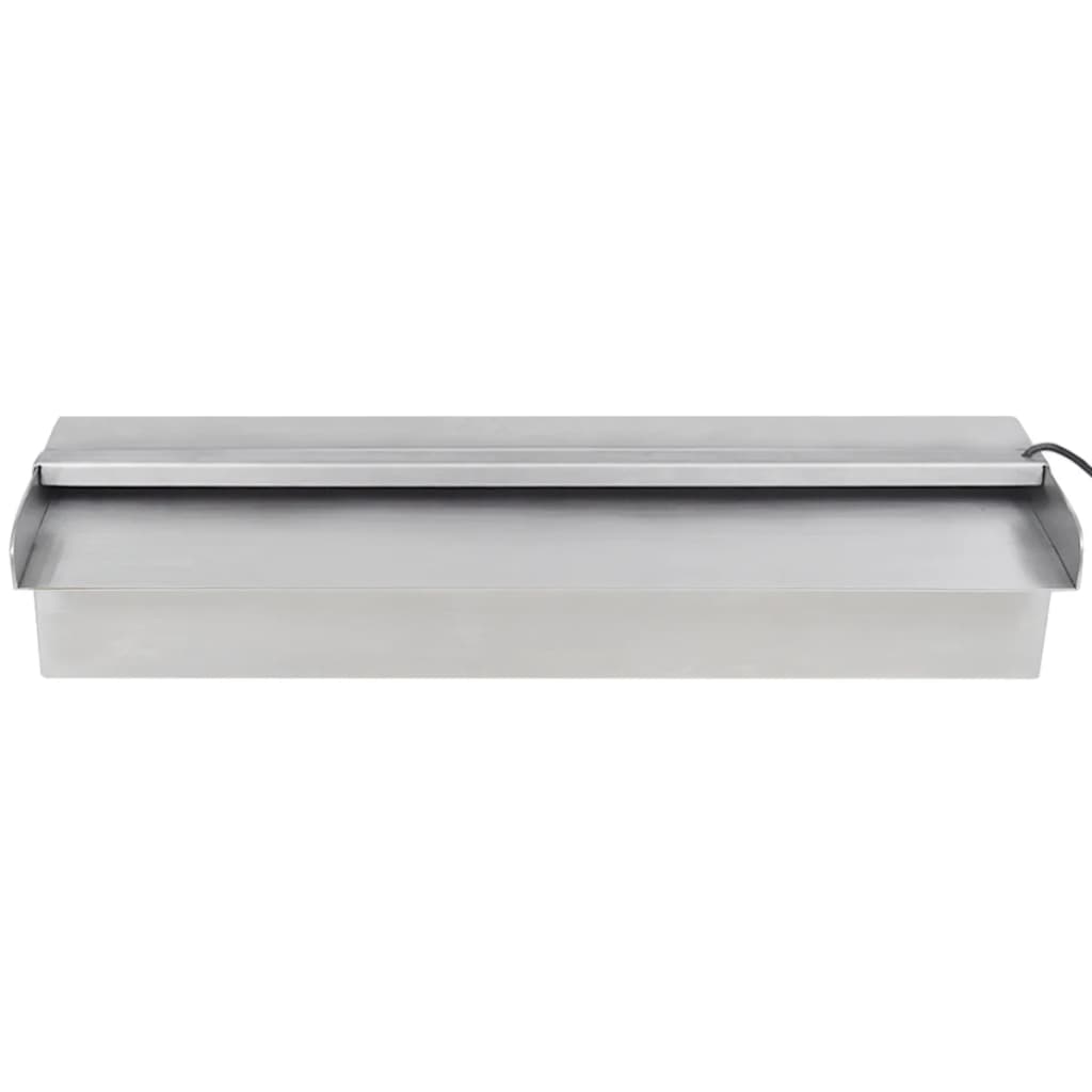 Négyszögletes rozsdamentes acél medence szökőkút led fényekkel 45 cm Négyszögletes rozsdamentes acél medence szökőkút led fényekkel 45 cm