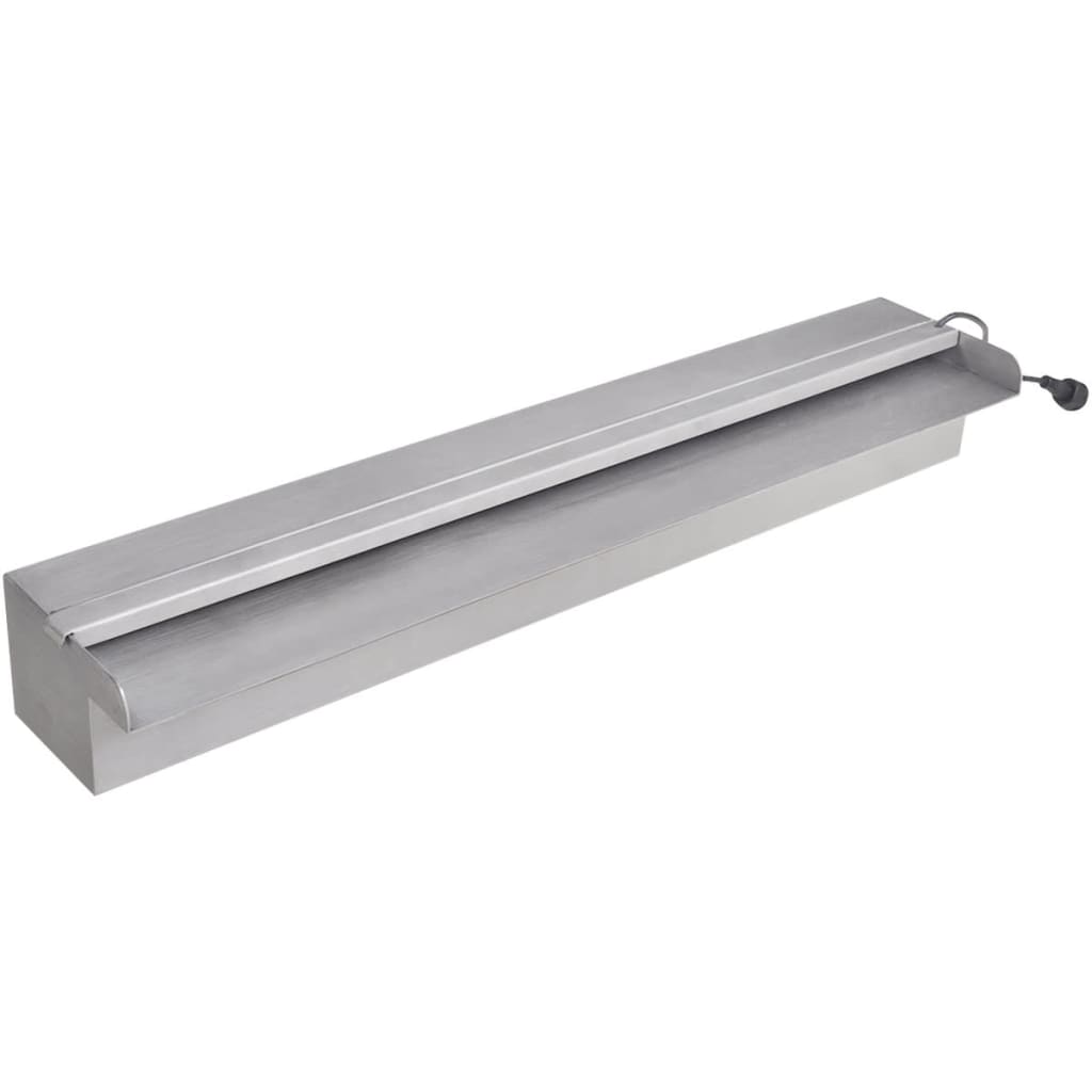 Négyszögletes rozsdamentes acél medence szökőkút led fényekkel 60 cm Négyszögletes rozsdamentes acél medence szökőkút led fényekkel 60 cm