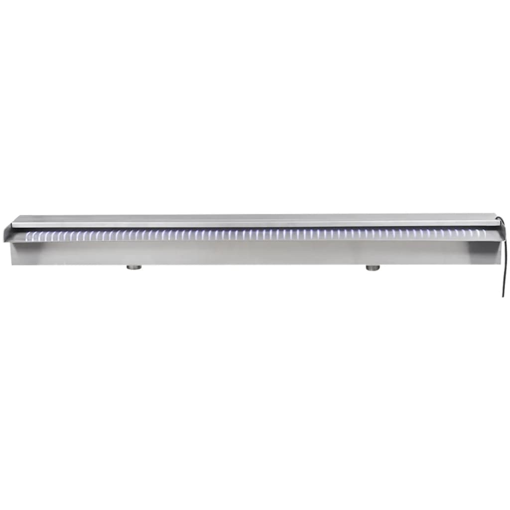 Négyszögletes rozsdamentes acél medence szökőkút led fényekkel 90 cm Négyszögletes rozsdamentes acél medence szökőkút led fényekkel 90 cm