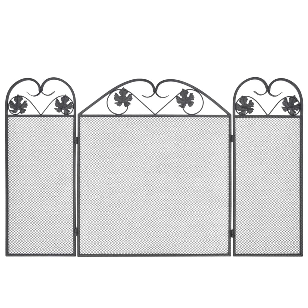 Fekete vas 3-paneles kandallórács