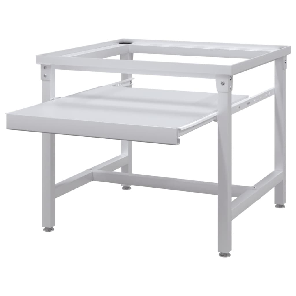 Fehér mosógéptartó állvány kihúzható polccal