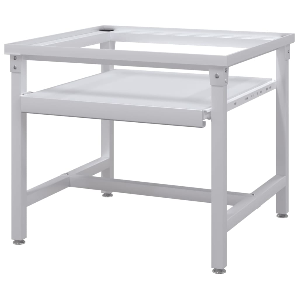 Fehér mosógéptartó állvány kihúzható polccal