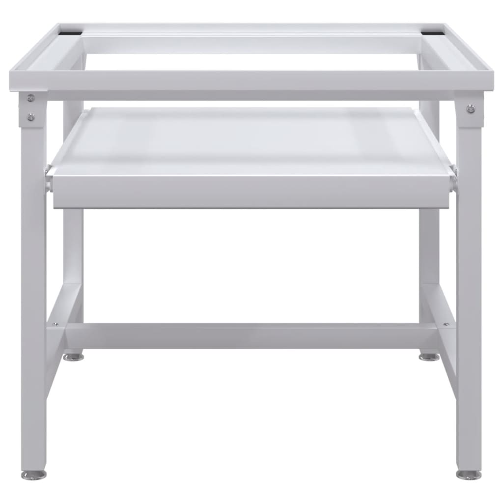 Fehér mosógéptartó állvány kihúzható polccal