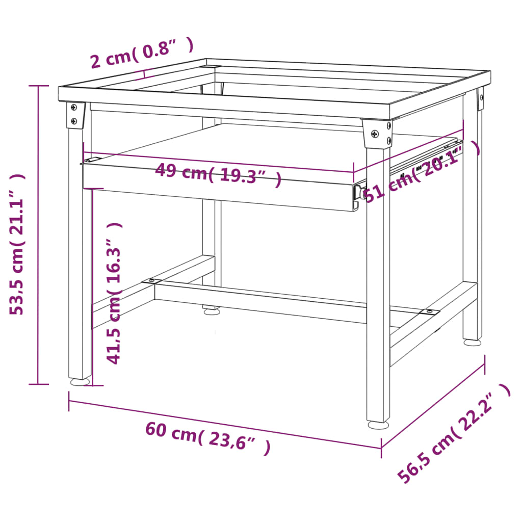 Fehér mosógéptartó állvány kihúzható polccal