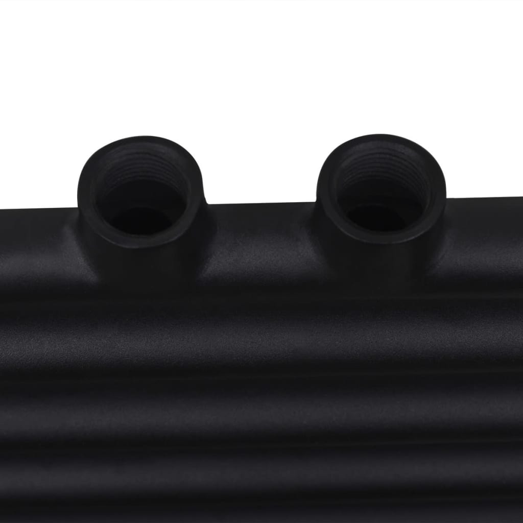 Egyenes fekete törölközőszárító radiátor központi fűtéssel 480x480 mm