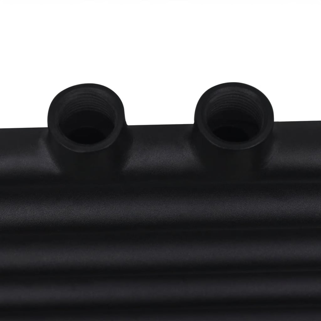 Egyenes fekete törölközőszárító radiátor központi fűtéssel 500x1160 mm