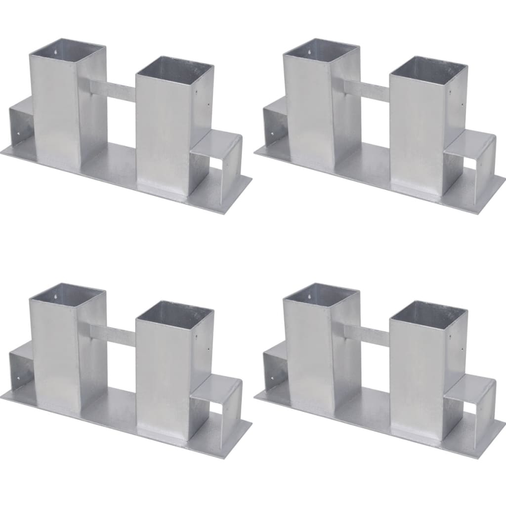 4 darab ezüstszínű acél tűzifa halomba rakó segédeszköz