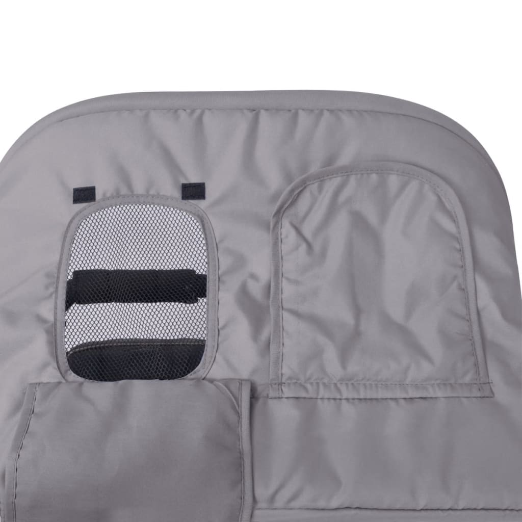 Szürke és fekete acél ikerbabakocsi