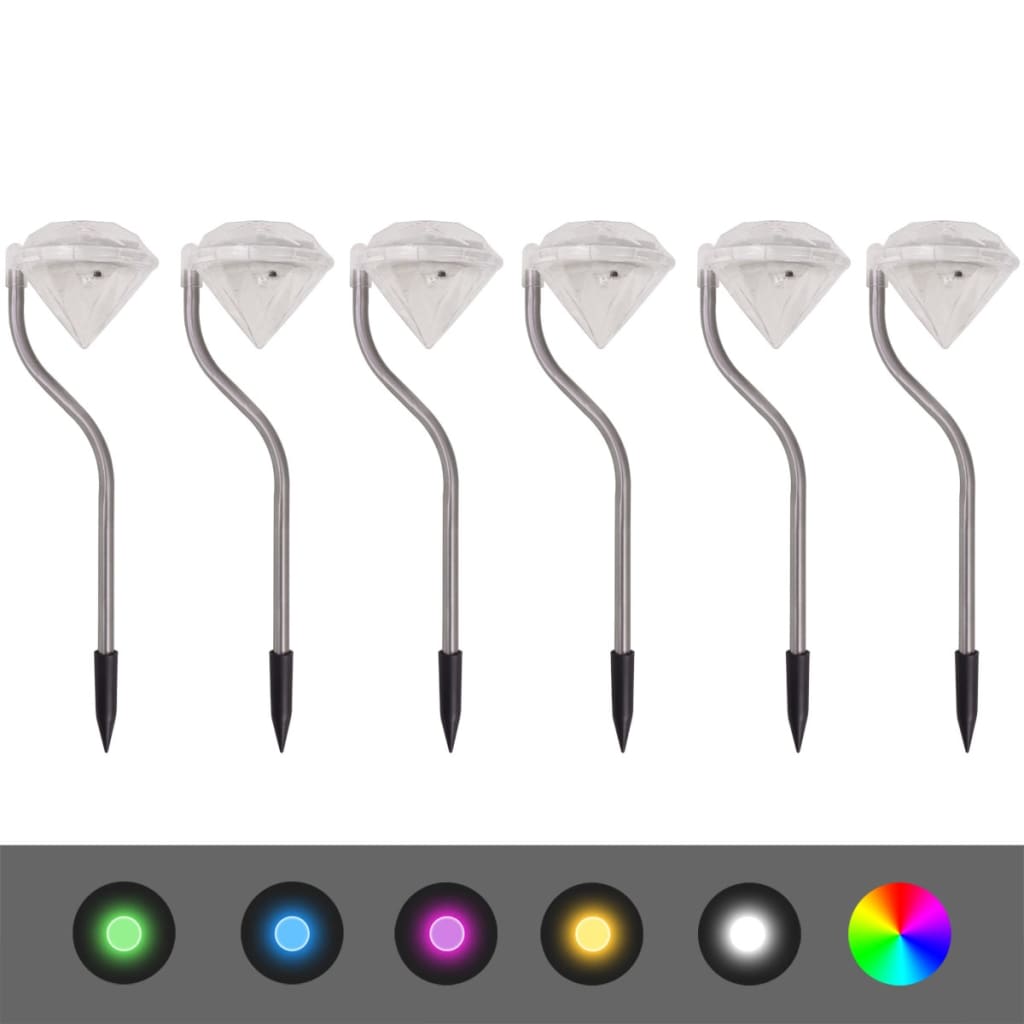 6 db 9x7,8x29,5 cm napelemes led kerti lámpa