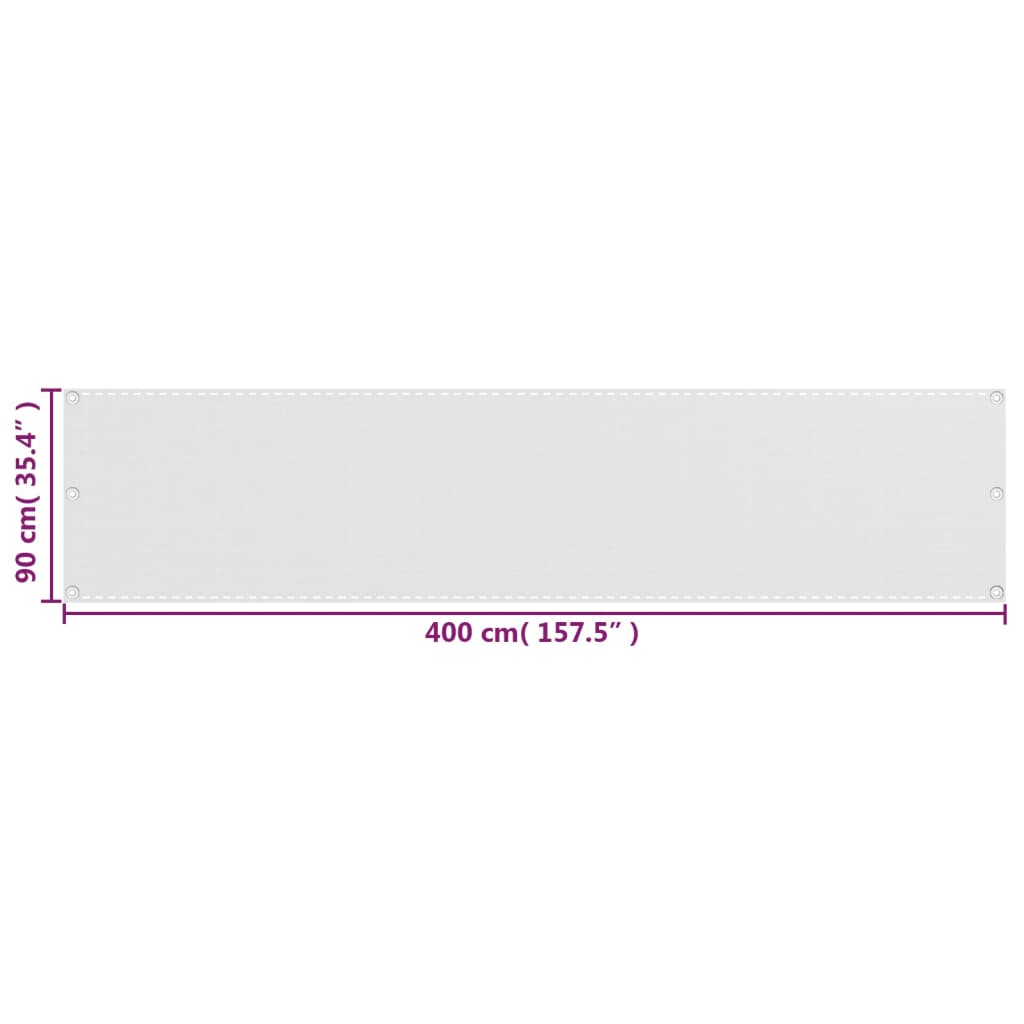 90x400 cm fehér hdpe erkély ablak sötétítő