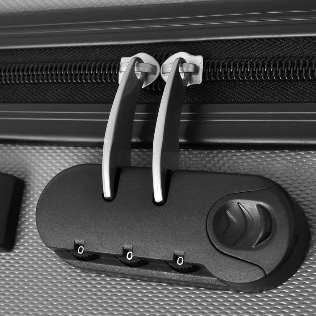 3 darabos ezüstszínű húzható kemény bőrönd szett 45,5/55/66 cm