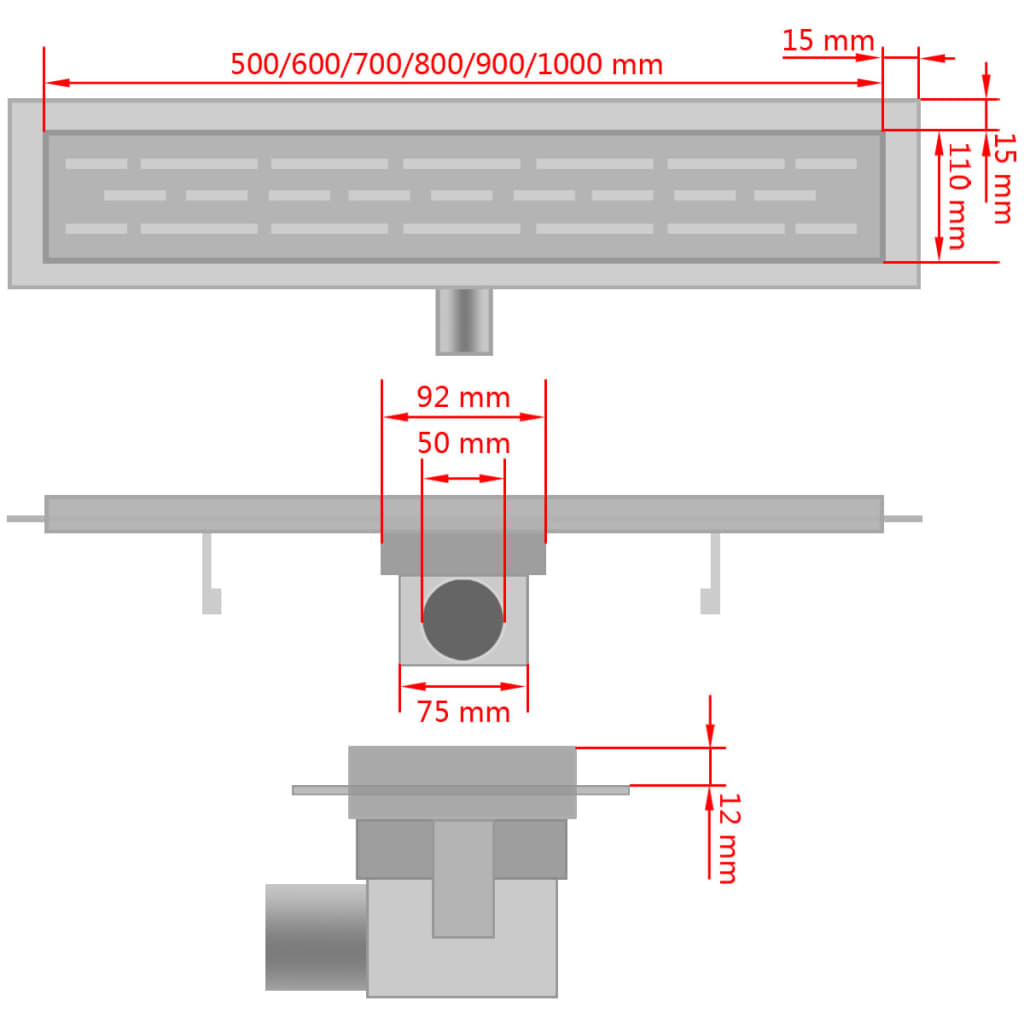 630x140 mm lineáris rozsdamentes acél buborék zuhany lefolyó 630x140 mm lineáris rozsdamentes acél buborék zuhany lefolyó