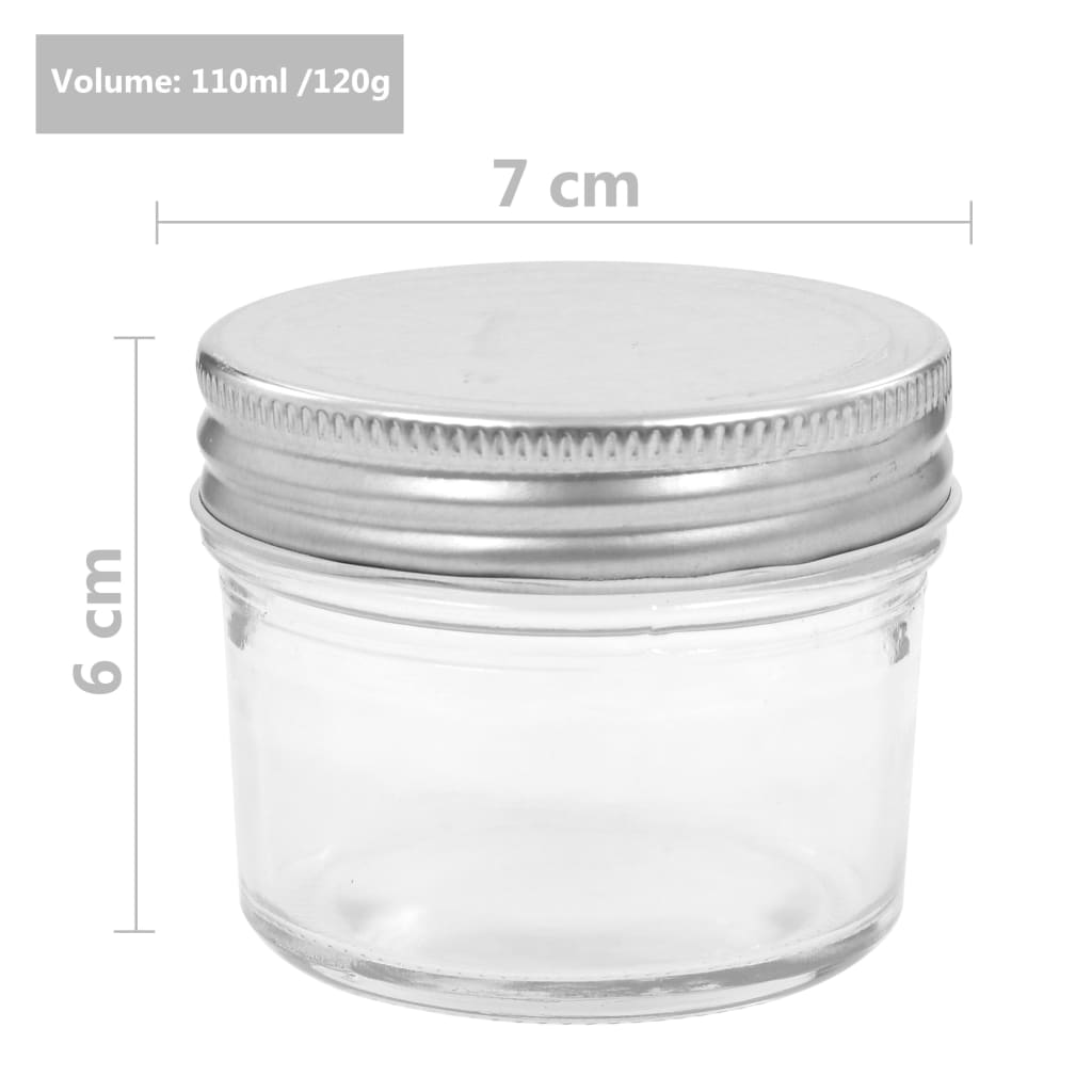 24 db 110 ml-es befőttesüveg ezüstszínű tetővel