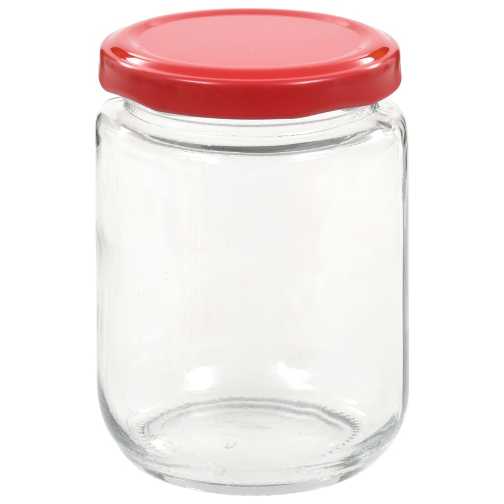 48 db 230 ml-es befőttesüveg piros tetővel 48 db 230 ml-es befőttesüveg piros tetővel