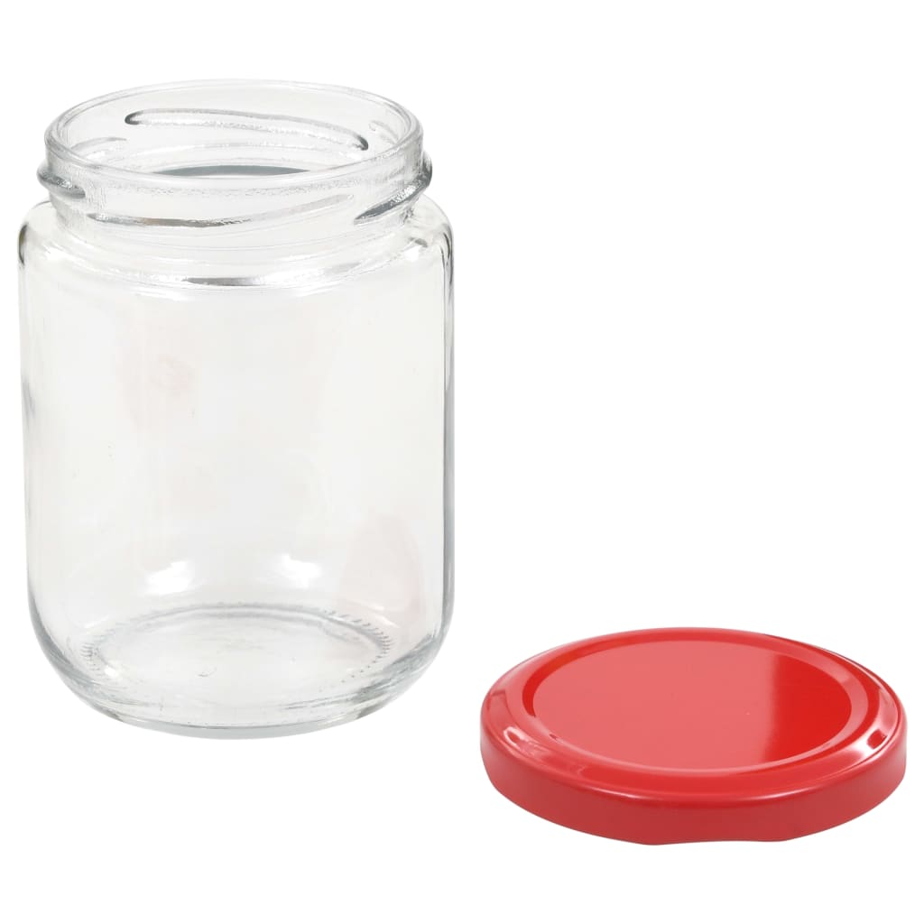 48 db 230 ml-es befőttesüveg piros tetővel 48 db 230 ml-es befőttesüveg piros tetővel