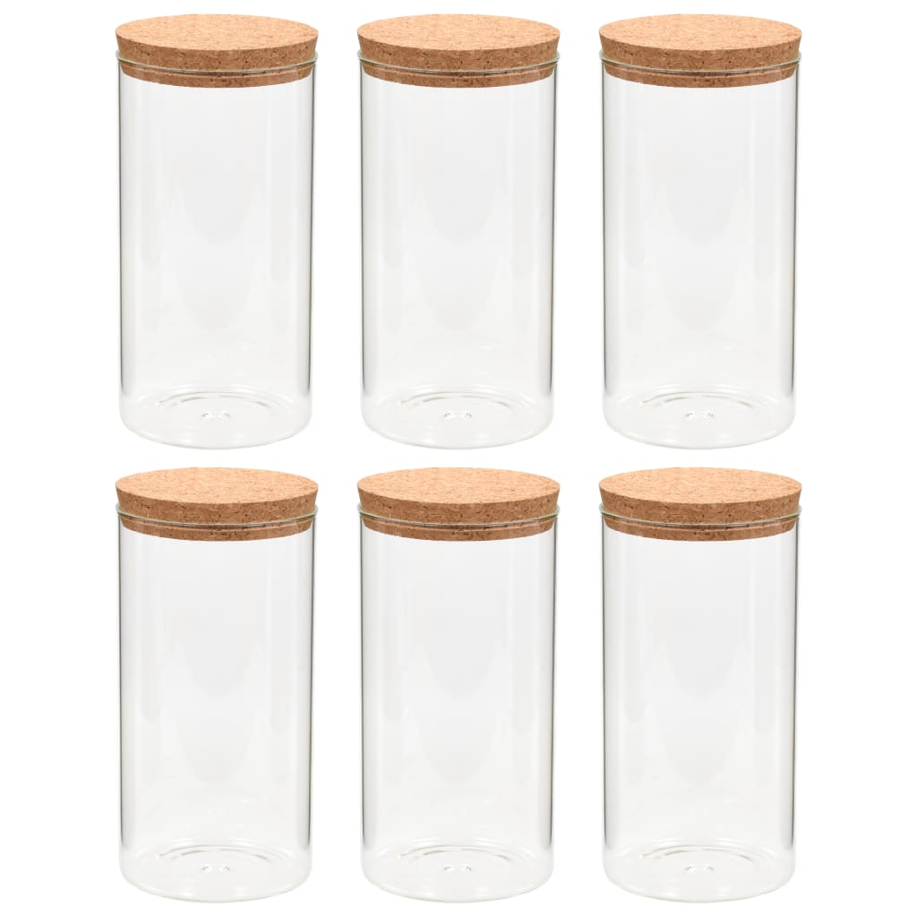 6 db üvegedény parafa fedéllel 1400 ml