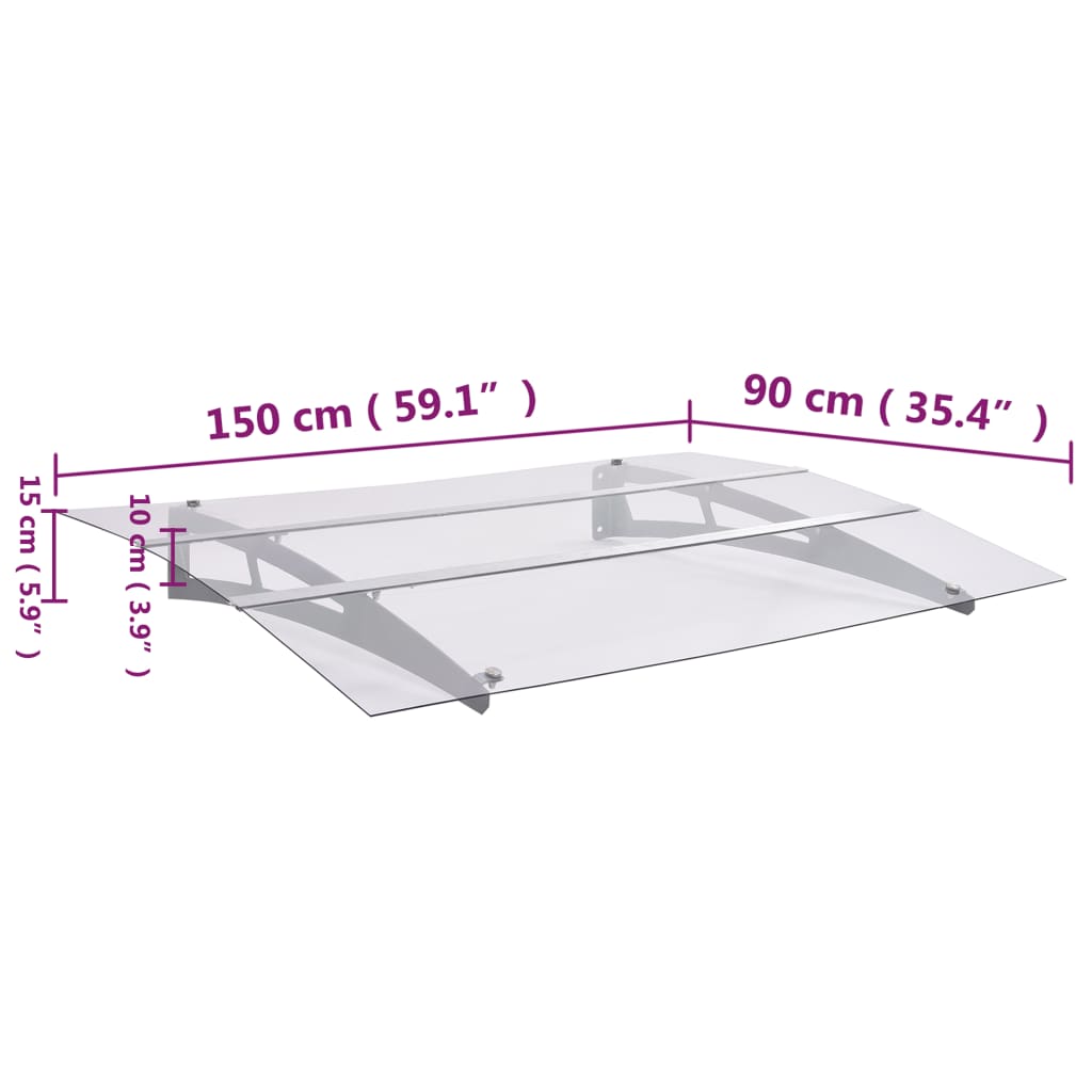 Ajtókárpit ezüst és átlátszó 150x90 cm pet