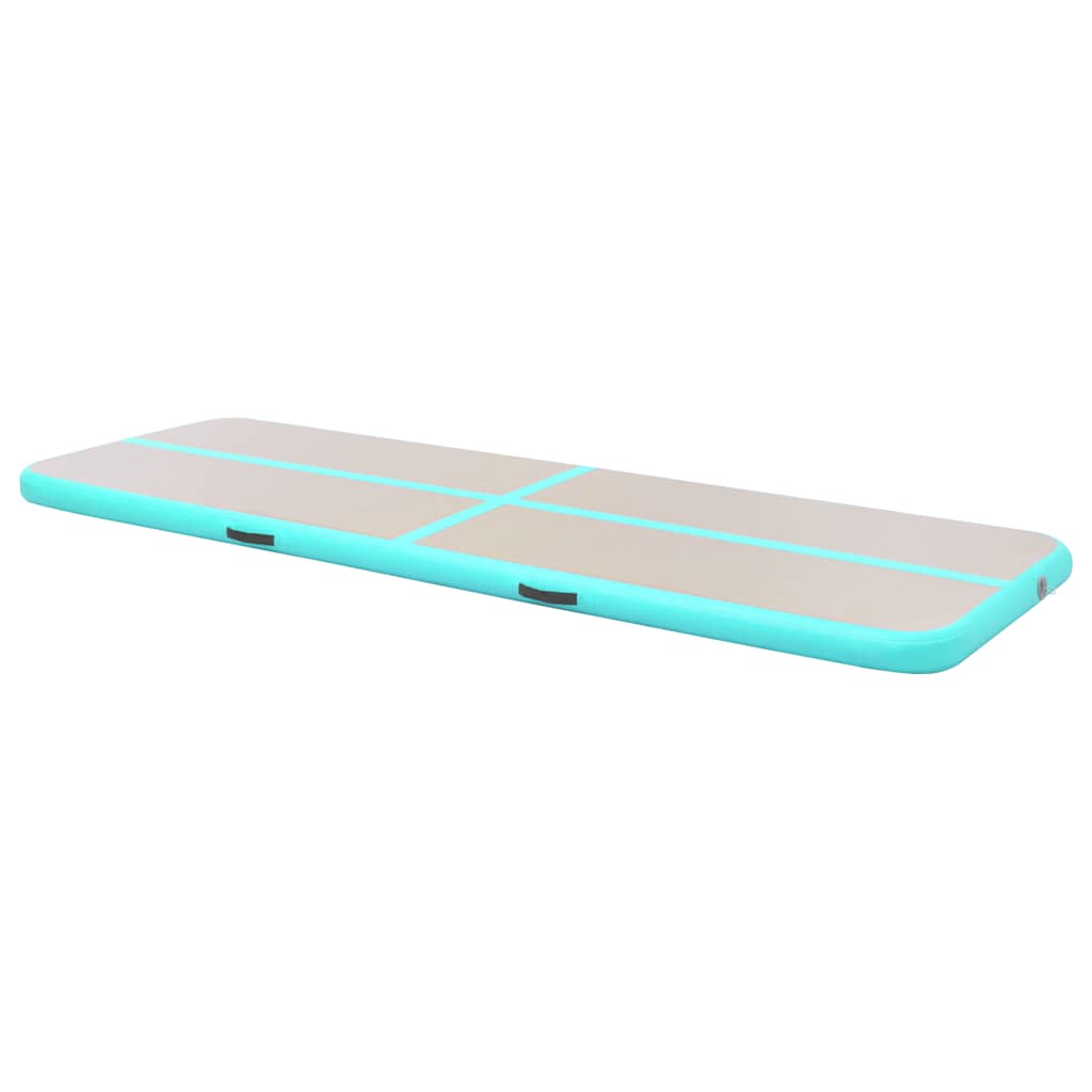 Zöld pvc felfújható tornaszőnyeg pumpával 500 x 100 x 10 cm