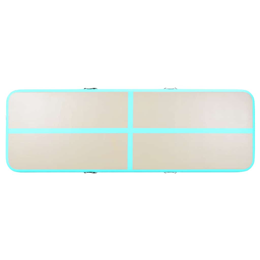 Zöld pvc felfújható tornaszőnyeg pumpával 500 x 100 x 10 cm