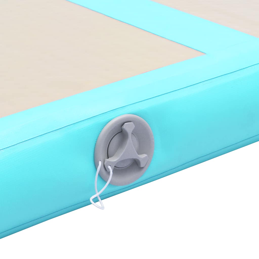 Zöld pvc felfújható tornaszőnyeg pumpával 500 x 100 x 10 cm